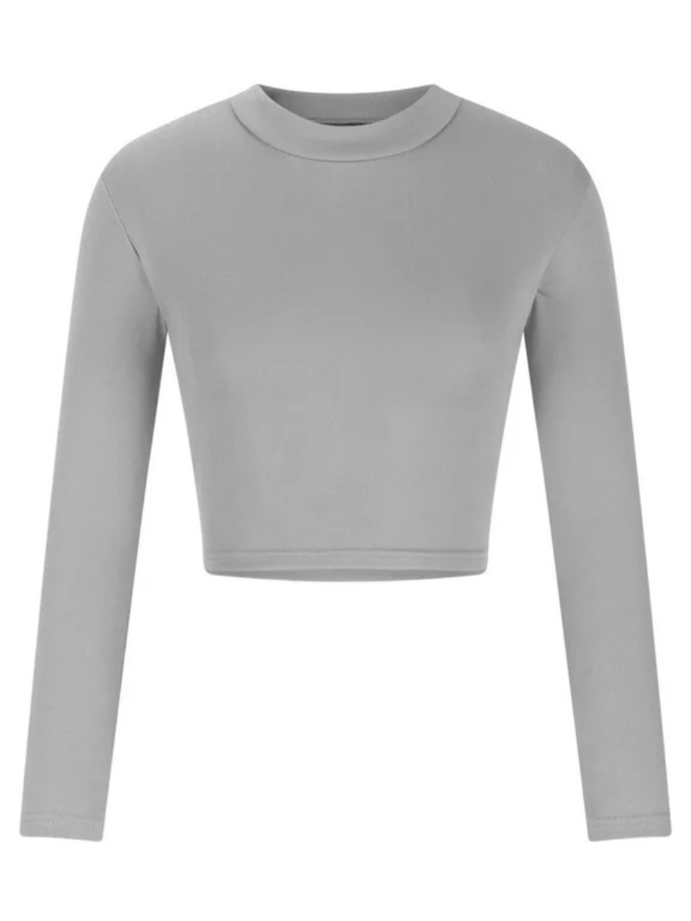 Women's Long Sleeve Cropped Top - Grey